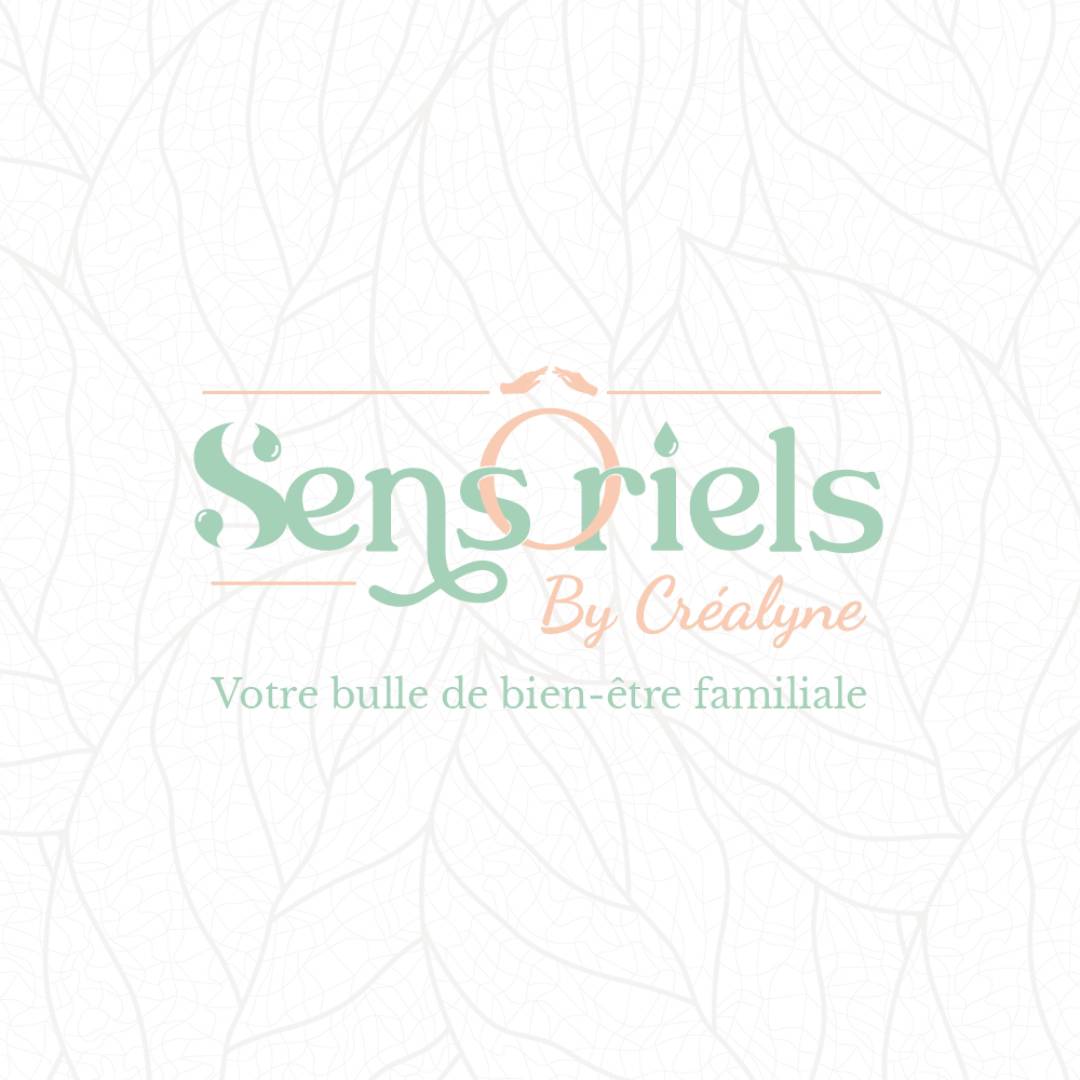 logo sensoriels vert sur fond pattern massage relaxant